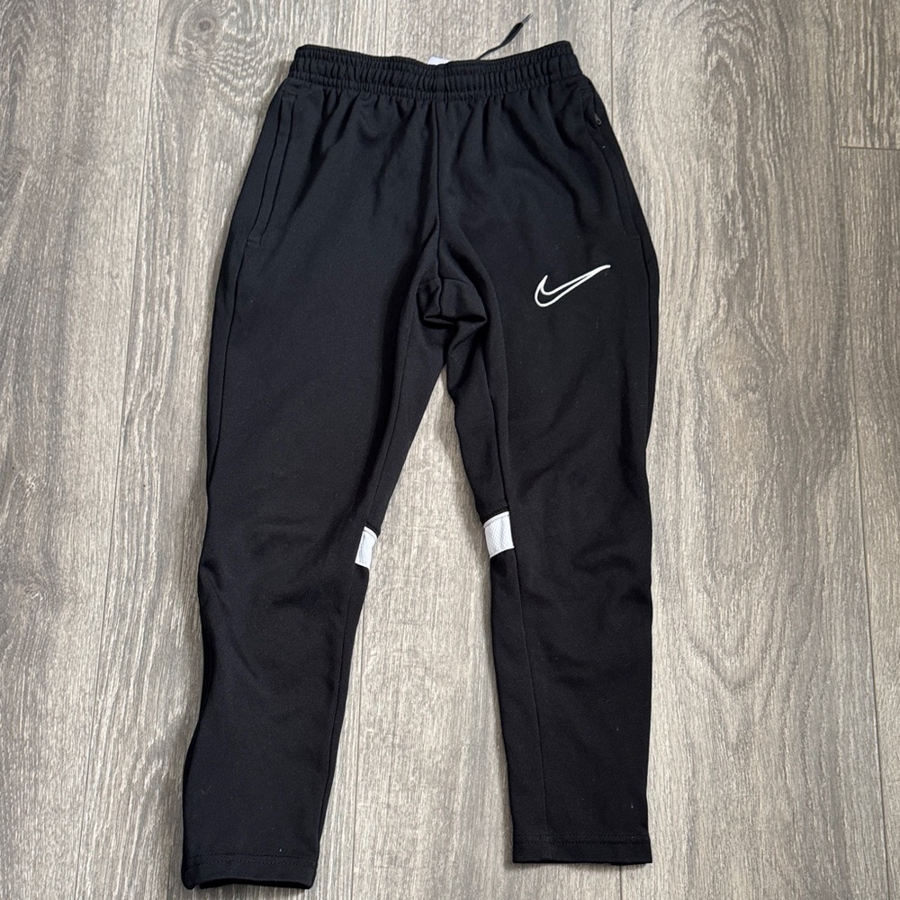 Nike Kids Black Joggers with White Accents